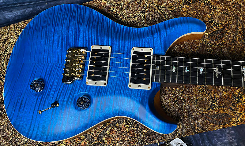 BRAND NEW ! 2024 Paul Reed Smith Custom 24 CU24 - Wood Library - Indian Rosewood Neck - Ebony Fretboard - Fat Back - Matteo Blue - Authorized Dealer - 8.8 lbs - G03716