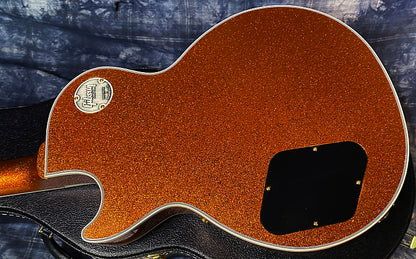 NEW ! 2024 Gibson Made 2 Measure Custom Shop Les Paul Custom Dealer Select Orange Sparkle - Authorized Dealer 10.1 lb - G03949