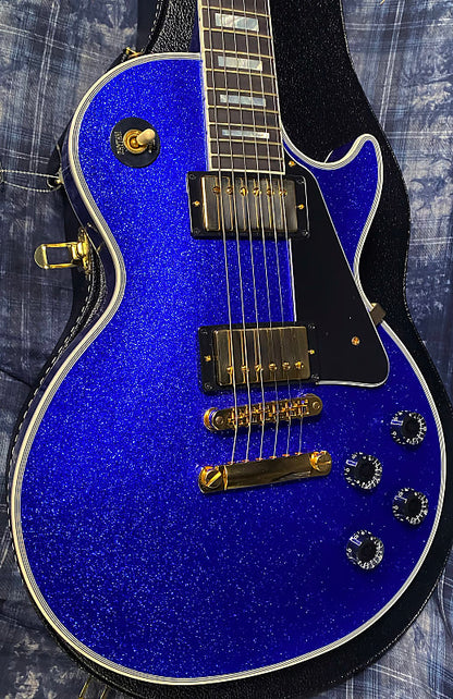 NEW ! 2024 Gibson Special Order Custom Shop Les Paul Custom Dealer Select - Dark Blue Sparkle - Authorized Dealer - 10.2 lbs - G03864