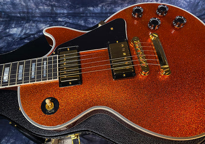 NEW ! 2024 Gibson Made 2 Measure Custom Shop Les Paul Custom Dealer Select Orange Sparkle - Authorized Dealer 10.1 lb - G03943