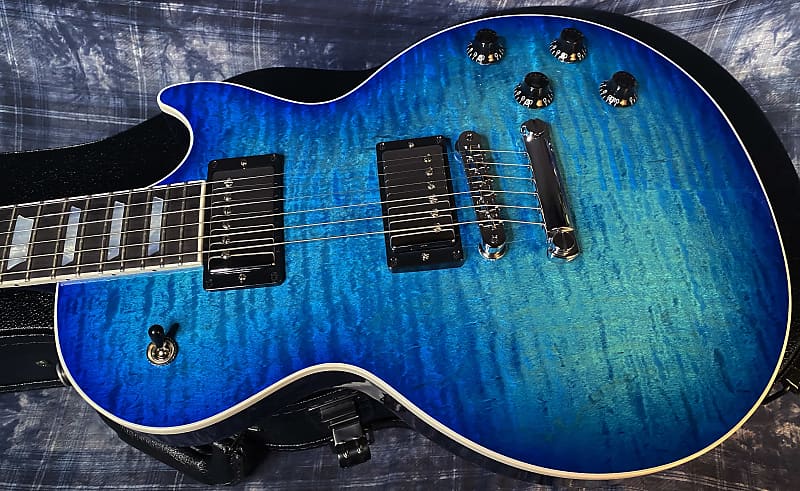 NEW ! 2024 Gibson Les Paul Modern Figured - Cobalt Burst - Beautiful Curly Flame Top! Authorized Dealer - 9 lbs - G03774