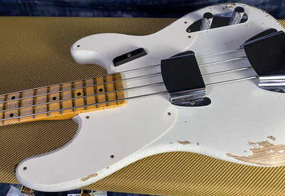 NEW! 2024 Fender Custom Shop '55 Precision Bass Relic - Authorized Dealer - Olympic White - 9lbs - G03046