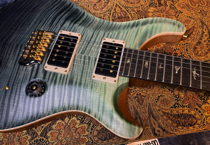 BRAND NEW ! 2024 Paul Reed Smith Custom 24 CU24 - Wood Library - Torrefied Flamed Maple Neck Ebony Fretboard - Trampas Green Fade - Authorized Dealer - 7.8 lbs - G03553