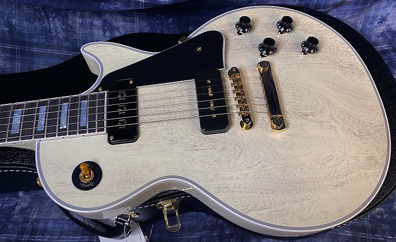 NEW ! 2024 Gibson Custom Shop Historic 2-Pickup '54 Les Paul Custom Reissue Dealer Select - P-90's Staple Pick-Up - TV White - VOS - Authorized Dealer - Only 9.1 lbs - Limited Edition - G03865