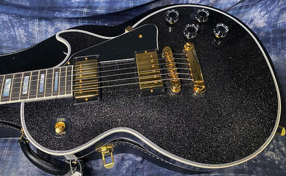 NEW ! 2024 Gibson Dealer Select Custom Shop Les Paul Custom - Large Flake Black Sparkle - Authorized Dealer - 10.6 lbs - G03860