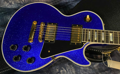 NEW ! 2024 Gibson Special Order Custom Shop Les Paul Custom Dealer Select - Dark Blue Sparkle - Authorized Dealer - 10.4 lbs - G03836