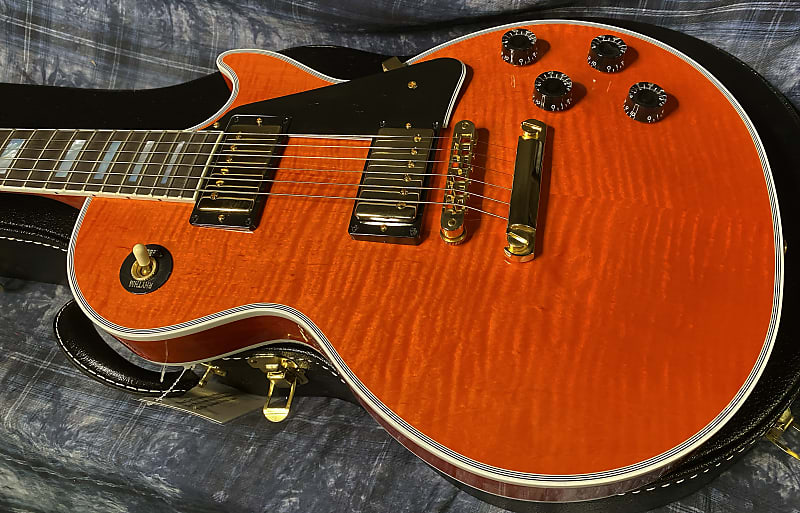 NEW! Gibson Custom Shop Les Paul Custom - Dealer Select - Authorized Dealer - Translucent Orange Flame Top - Super RARE! 10 lbs - G03838