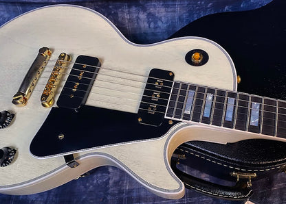 NEW ! 2024 Gibson Custom Shop Historic 2-Pickup '54 Les Paul Custom Reissue Dealer Select - P-90's Staple Pick-Up - TV White - VOS - Authorized Dealer - 9.5 lbs - Limited Edition - G03837