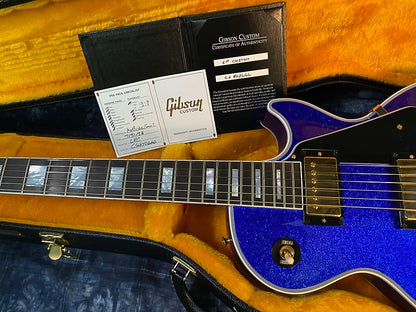 NEW ! 2024 Gibson Special Order Custom Shop Les Paul Custom Dealer Select - Dark Blue Sparkle - Authorized Dealer - 10.4 lbs - G03836