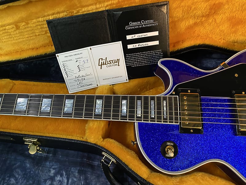 NEW ! 2024 Gibson Special Order Custom Shop Les Paul Custom Dealer Select - Dark Blue Sparkle - Authorized Dealer - 10.4 lbs - G03836