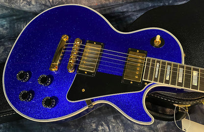 NEW ! 2024 Gibson Special Order Custom Shop Les Paul Custom Dealer Select - Dark Blue Sparkle - Authorized Dealer - 10.1 lbs - G03839