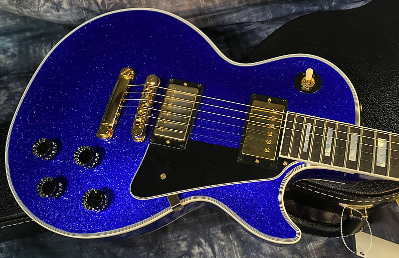 NEW ! 2024 Gibson Special Order Custom Shop Les Paul Custom Dealer Select - Dark Blue Sparkle - Authorized Dealer - 10.1 lbs - G03839