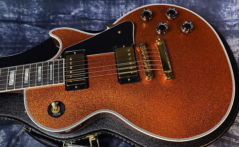 NEW ! 2024 Gibson Made 2 Measure Custom Shop Les Paul Custom Dealer Select Orange Sparkle - Authorized Dealer 10.45 lb - G03955