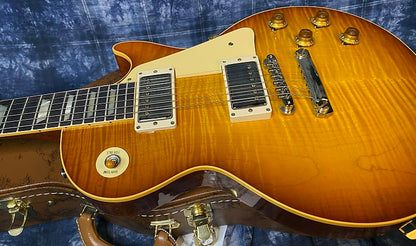 NEW! 2024 Gibson Custom Shop 1959 Les Paul - Golden Poppy - Authorized Dealer - Hand Picked Curly Flame Top VOS - 8.7 lbs - G04152