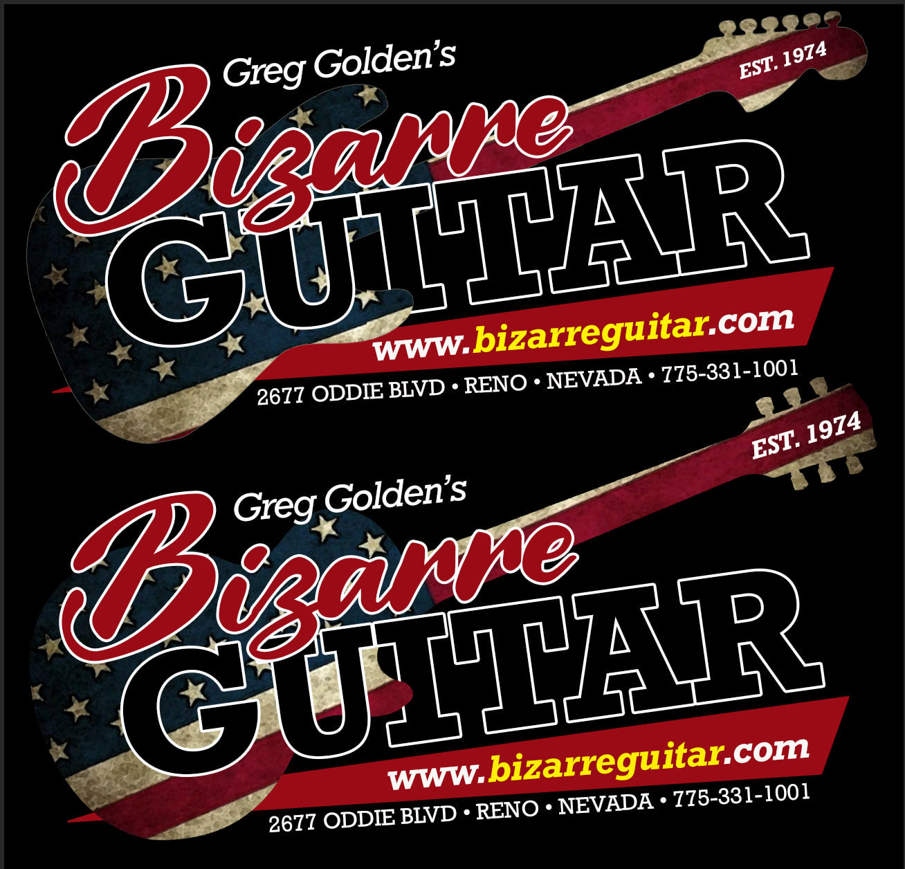 NEW ! Bizarre Guitar American Flag Stratocaster Strat DTG Logo - Gildian Super Soft 6750 T-Shirt - Size : X Large XL