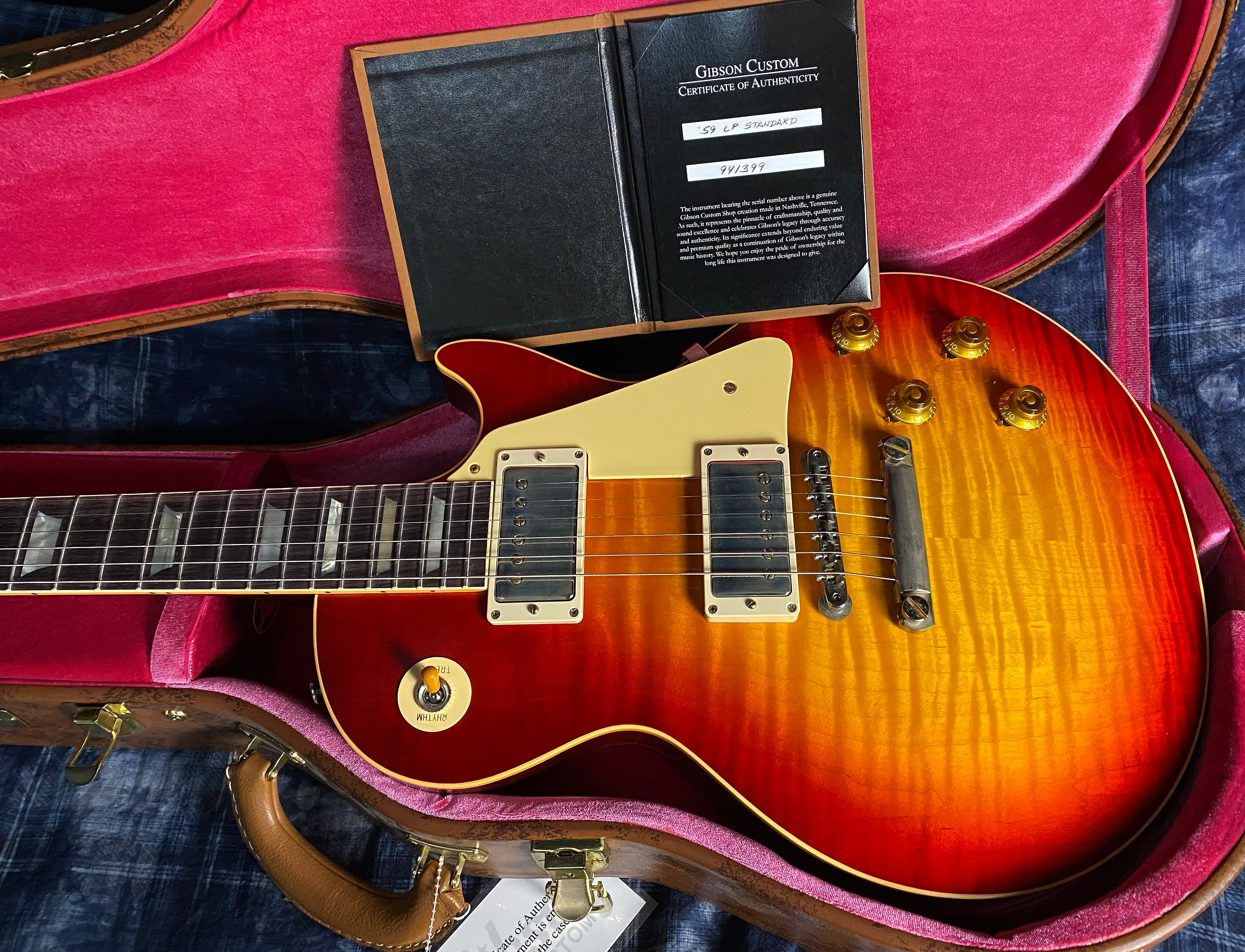 NEW ! 2024 Gibson Custom Shop 1959 Les Paul Factory Burst - Authorized Dealer - Hand Picked Top - VOS - 8.7lbs - G02985