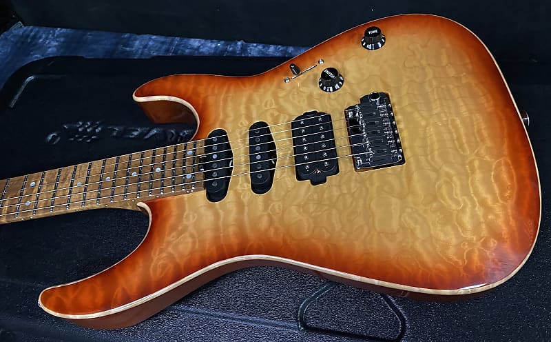 2023 Charvel USA Select DK24 HSS 2PT CM QM Caramelized Maple - Authorized Dealer - OPEN BOX - SAVE! Only 7.3lbs - Serial # UC210130 - G03266