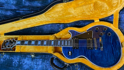 NEW! 2024 Gibson Custom Shop Les Paul Custom - Dealer Select - Authorized Dealer - Translucent Blue Monster Flame Top - Super RARE! 9.5 lbs - G03841