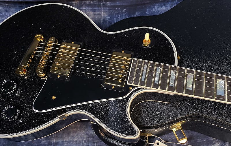 NEW ! 2024 Gibson Dealer Select Custom Shop Les Paul Custom - Large Flake Black Sparkle - Authorized Dealer - 10.35 lbs - G03846