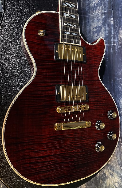 NEW ! 2024 Gibson Les Paul Supreme - Killer Tight Curly Flame Top! Wine Red - Authorized Dealer - Only 8.2lbs - G03792