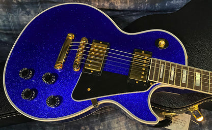 NEW ! 2024 Gibson Special Order Custom Shop Les Paul Custom Dealer Select - Dark Blue Sparkle - Authorized Dealer - Only 9.75 lbs - G03857