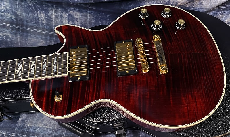 NEW ! 2024 Gibson Les Paul Supreme - Killer Tight Flame Top! Wine Red - Authorized Dealer - Only 8.6 lbs - G03827