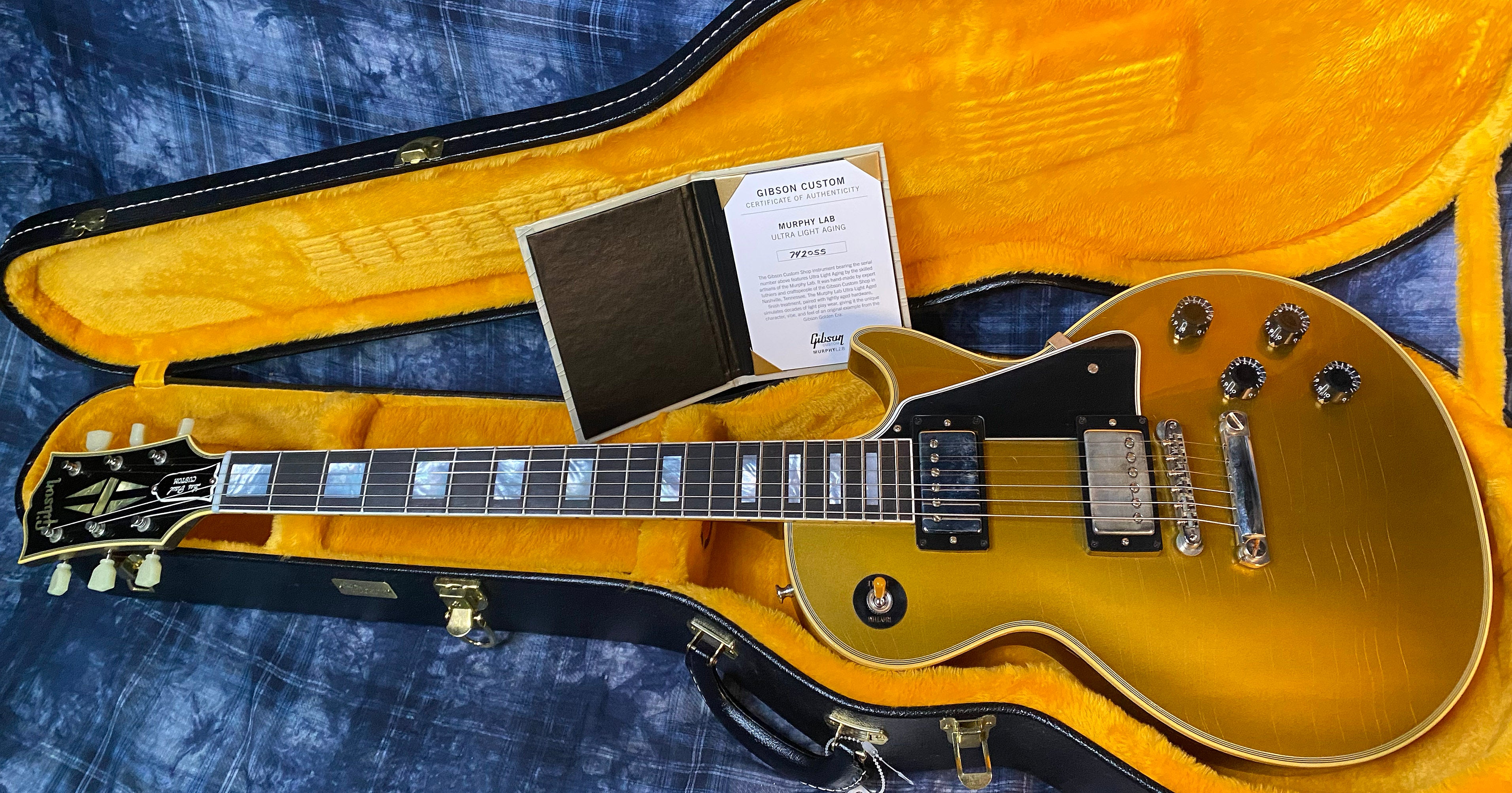 NEW! 2024 Gibson Les Paul Custom 57 Murphy Lab Ultra Light Aged Custom Shop - Bizarre Guitar 50th Anniversary Model - Only 8.9 lbs - All Double Gold - Authorized Dealer - G04226