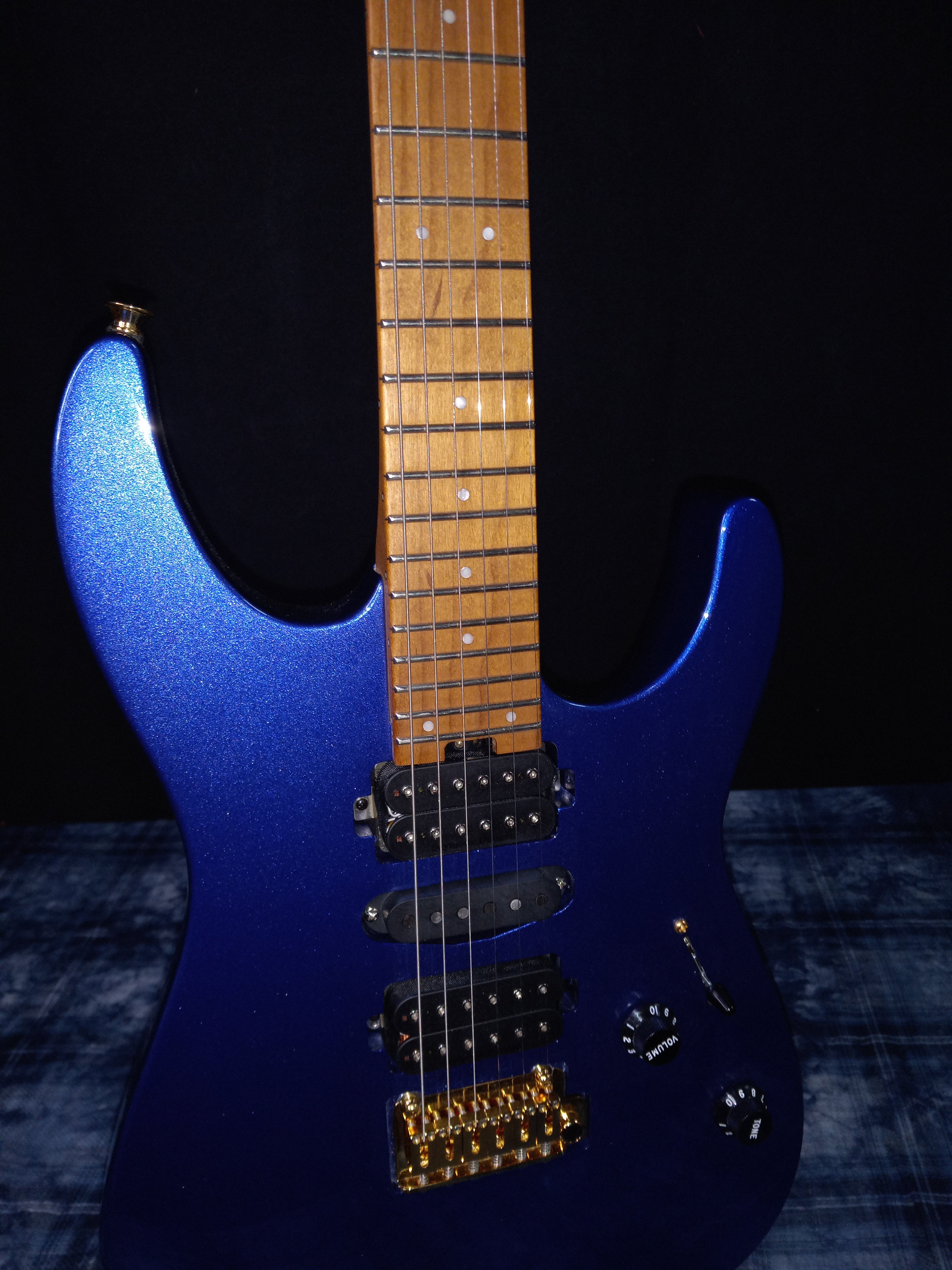 MINT!! Charvel Pro-Mod DK24 HSH 2PT CM Caramelized Maple Neck Mystic Blue 7.4lbs! / Authorized Dealer SAVE