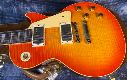 NEW ! 2024 Gibson Custom 1960 Les Paul Standard Reissue VOS - Tangerine Burst - Killer 3D Flame Top - Major Depth and Movement - Authorized Dealer - ONLY 8.2 lbs !!! - G03728