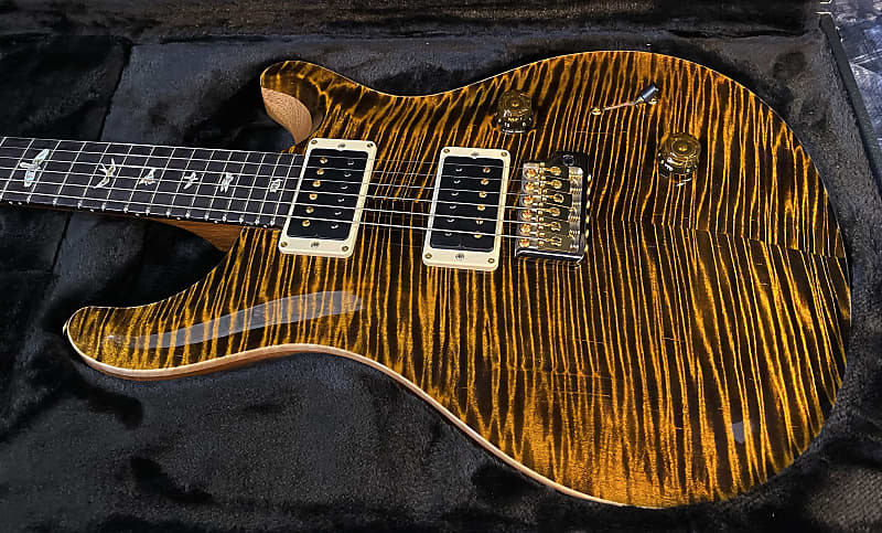 NEW! 2024 PRS Custom 24 - Paul Reed Smith - 10-Top ! Incredible Flame Top - WOW - Yellow Tiger - Authorized Dealer - 7.75 lbs - G03896