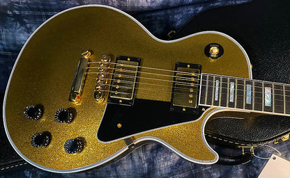 NEW! 2024 Gibson Dealer Select Custom Ordered Custom Shop Les Paul Custom - Large Flake Gold Sparkle - Authorized Dealer - 10 lbs - G03862