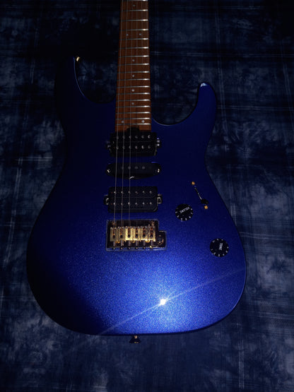 MINT!! Charvel Pro-Mod DK24 HSH 2PT CM Caramelized Maple Neck Mystic Blue 7.4lbs! / Authorized Dealer SAVE