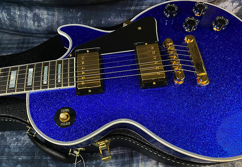 NEW ! 2024 Gibson Special Order Custom Shop Les Paul Custom Dealer Select - Dark Blue Sparkle - Authorized Dealer - 10.1 lbs - G03850