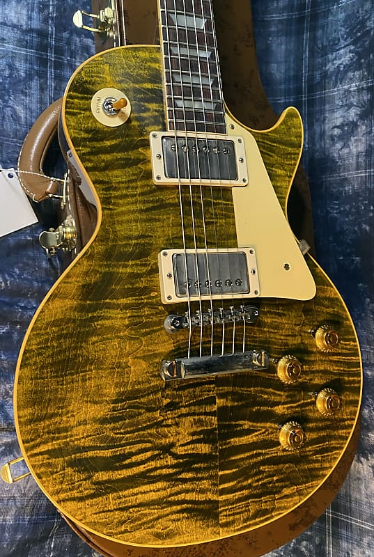 NEW ! 2024 Gibson Custom Shop Dealer Select '59 Les Paul Standard Reissue - Yellow Tiger - Monster Hand Picked Top - 8.25 lbs - Authorized Dealer - G03730