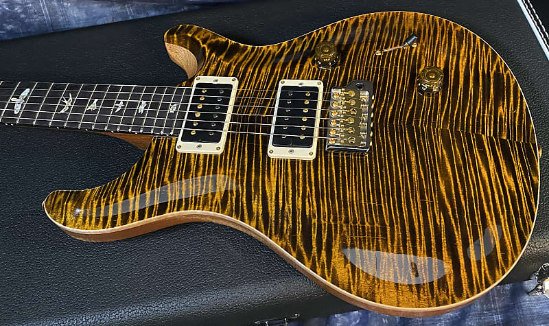 NEW! 2024 PRS Custom 24 - Paul Reed Smith - 10-Top ! Incredible Flame Top - WOW - Yellow Tiger - Authorized Dealer - 7.75 lbs - G03896