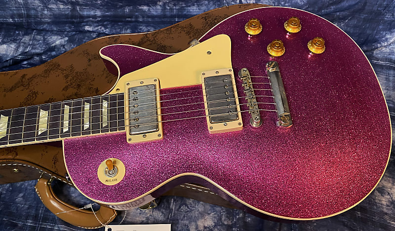 NEW! 2024 Gibson Custom Shop Dealer Select Murphy Lab '57 Les Paul Pink Sparkle Ultra Light Aged - Authorized Dealer - 8.5 lbs - G03941