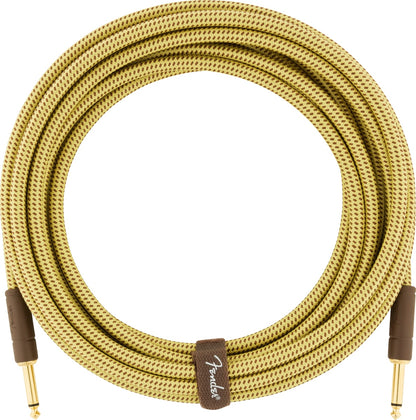 NEW ! Fender Deluxe Series Instrument Cable, Straight/Straight, 18.6', Tweed - Authorized Dealer - Lifetime Warranty