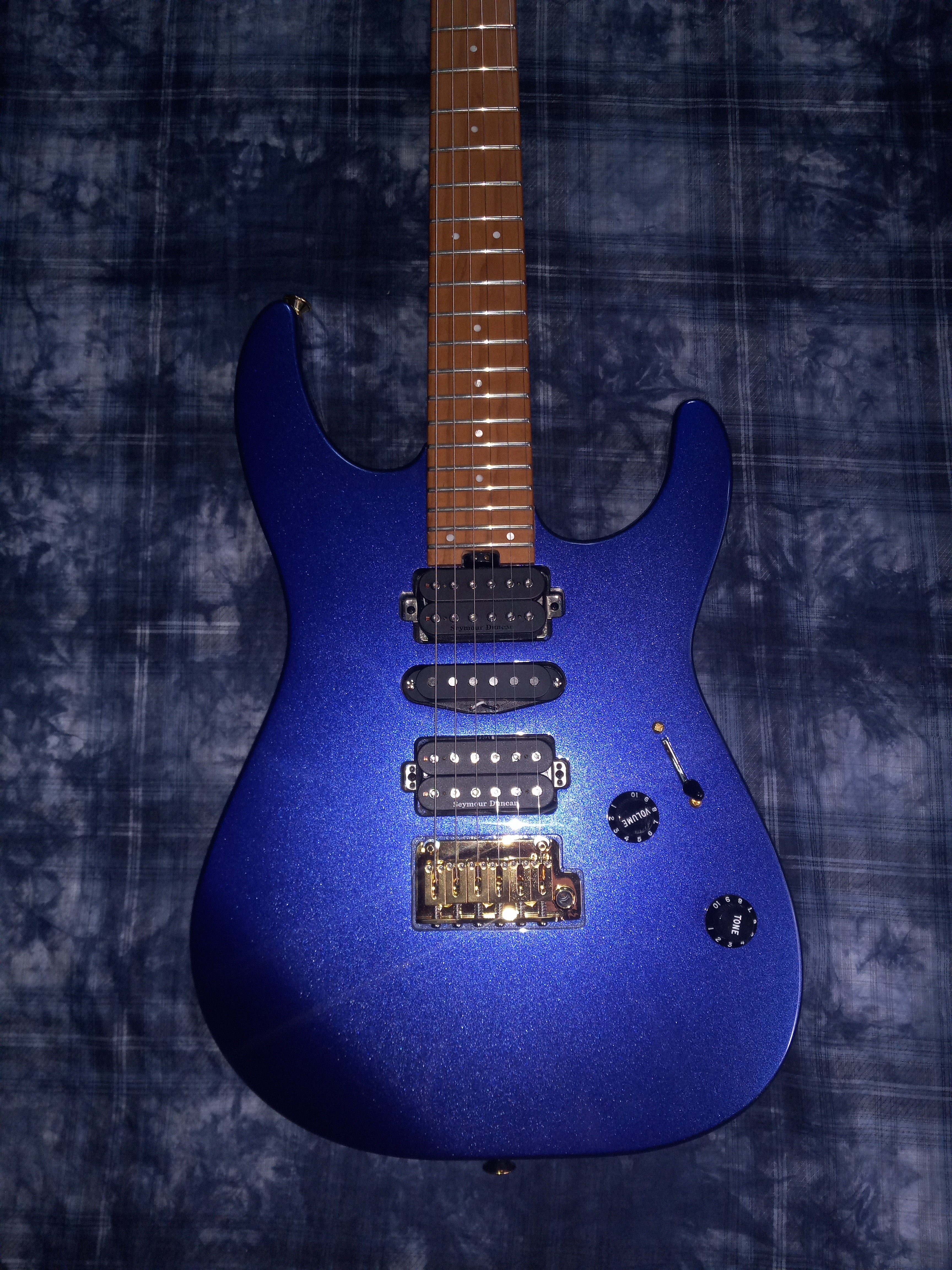 MINT!! Charvel Pro-Mod DK24 HSH 2PT CM Caramelized Maple Neck Mystic Blue 7.4lbs! / Authorized Dealer SAVE