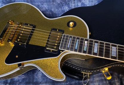 NEW! 2024 Gibson Dealer Select Custom Ordered Custom Shop Les Paul Custom - Large Flake Gold Sparkle - Authorized Dealer - 9.9 lbs - G03340 - Minor Blem - SAVE!