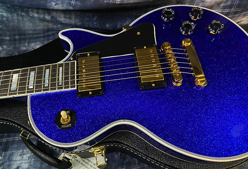 NEW ! 2024 Gibson Special Order Custom Shop Les Paul Custom Dealer Select - Dark Blue Sparkle - Authorized Dealer - Only 9.75 lbs - G03857