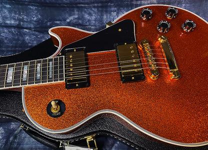 NEW ! 2024 Gibson Made 2 Measure Custom Shop Les Paul Custom Dealer Select Orange Sparkle - Authorized Dealer 10.45 lb - G03955