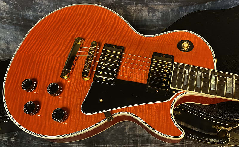 NEW! Gibson Custom Shop Les Paul Custom - Dealer Select - Authorized Dealer - Translucent Orange Flame Top - Super RARE! 10 lbs - G03838