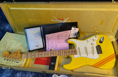 NEW ! 2024 Fender Custom Shop LTD '69 Stratocaster Journeyman Relic Limited Edition - Graffiti Yellow with Orange Competition Racing Stripes - Authorized Dealer - 7.8 lbs - G0204