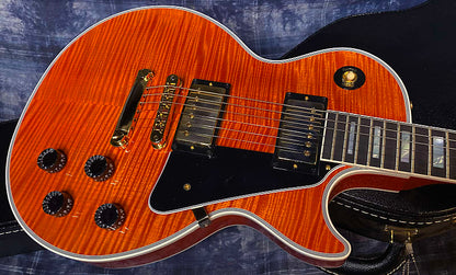 NEW! Gibson Custom Shop Les Paul Custom - Dealer Select - Authorized Dealer - Translucent Orange MONSTER Flame Top! WOW - Super RARE! 10 lbs - G03871