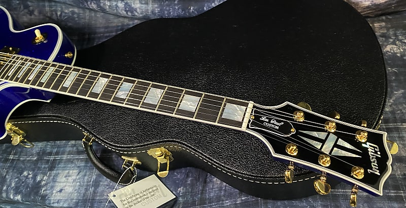 NEW ! 2024 Gibson Special Order Custom Shop Les Paul Custom Dealer Select - Dark Blue Sparkle - Authorized Dealer - 10.45 lbs - G03843