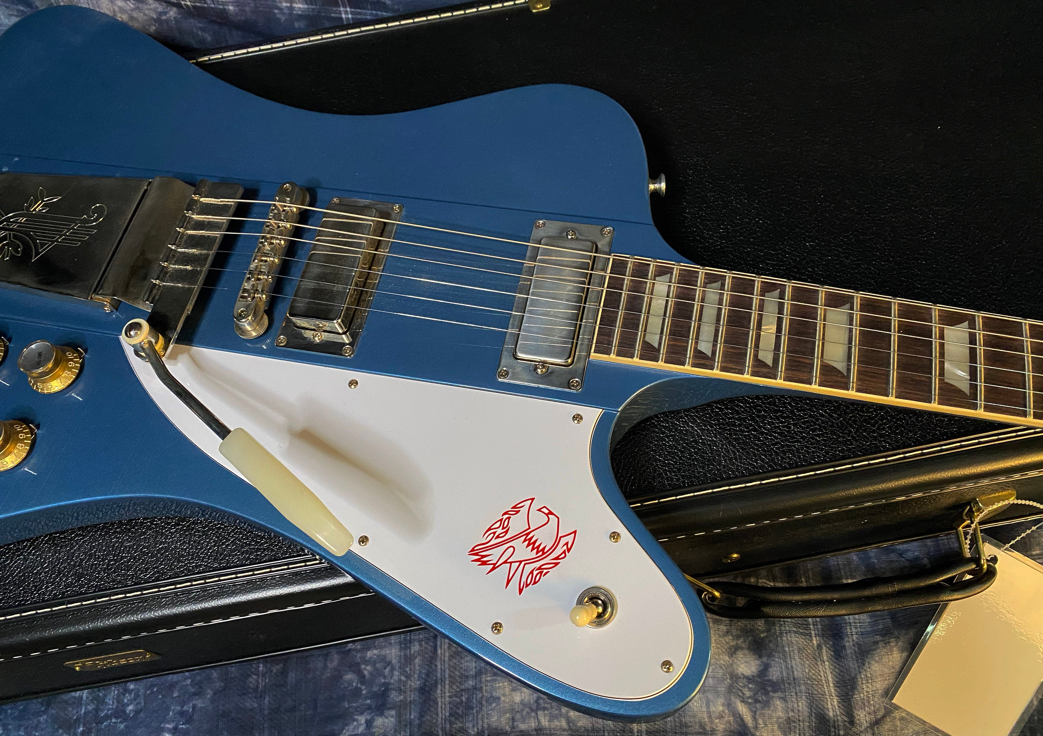 NEW ! 2024 Gibson Custom 1963 Firebird V w/ Maestro Vibrola - Murphy Lab Ultra Light Aged Pelham Blue - Authorized Dealer - G03328