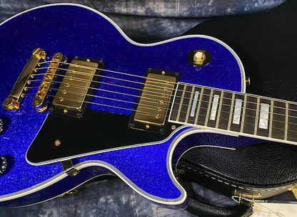 NEW ! 2024 Gibson Special Order Custom Shop Les Paul Custom Dealer Select - Dark Blue Sparkle - Authorized Dealer - 10.1 lbs - G03842