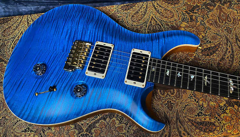 BRAND NEW ! 2024 Paul Reed Smith Custom 24 CU24 - Wood Library - Indian Rosewood Neck - Ebony Fretboard - Fat Back - Matteo Blue - Authorized Dealer - 8.8 lbs - G03716