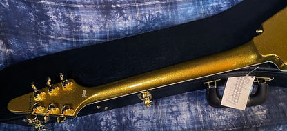 NEW! 2024 Gibson Custom Shop Flying V Custom - Gold Sparkle - Ebony Board - Authorized Dealer - Ultra RARE! Dealer Select - Only 7.1 lbs - G03880