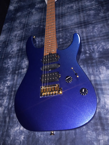 MINT!! Charvel Pro-Mod DK24 HSH 2PT CM Caramelized Maple Neck Mystic Blue 7.4lbs! / Authorized Dealer SAVE